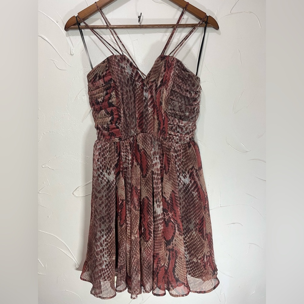 NWOT W118 by Walter Baker Daphine Dress Snake Print Red SZ XS